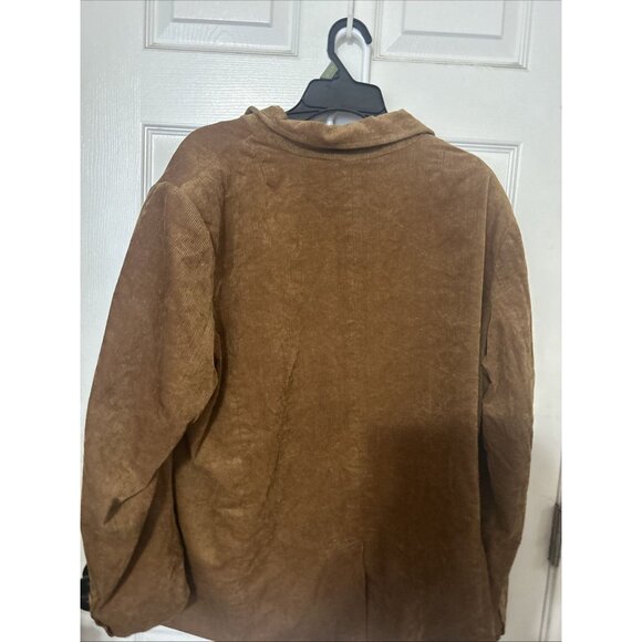 Denim & Co. Ladies Plus Size 2X Brown Corduroy Button Up Jacket Blazer - Picture 3 of 3